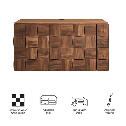 Duskin 39 Inch Geometric Block Design Wall Mounted TV Stand by Modway
