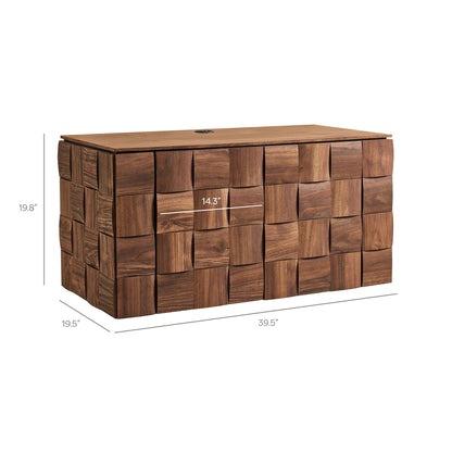 Duskin 39 Inch Geometric Block Design Wall Mounted TV Stand by Modway
