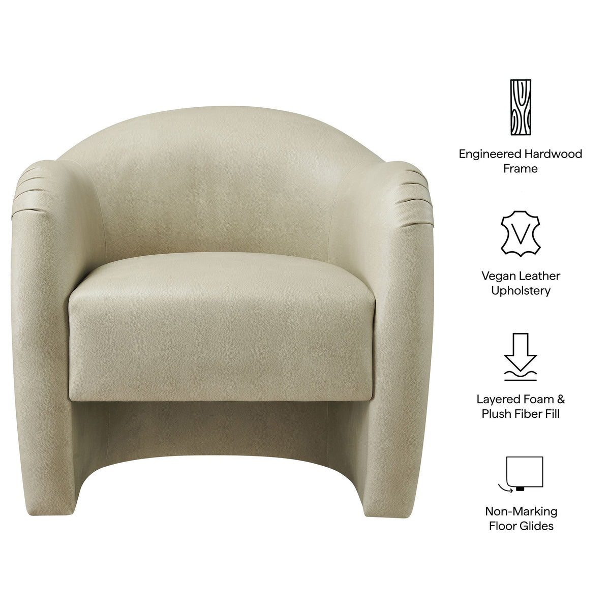 Compose Barrel Vegan Leather Accent Chair by Modway
