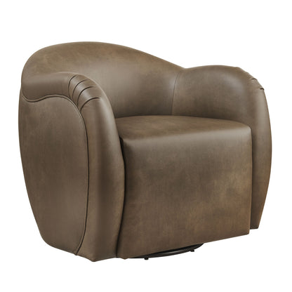 Compose Barrel Vegan Leather Swivel Armchair by Modway