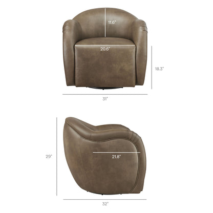 Compose Barrel Vegan Leather Swivel Armchair by Modway