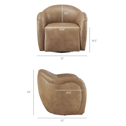 Compose Barrel Vegan Leather Swivel Armchair by Modway