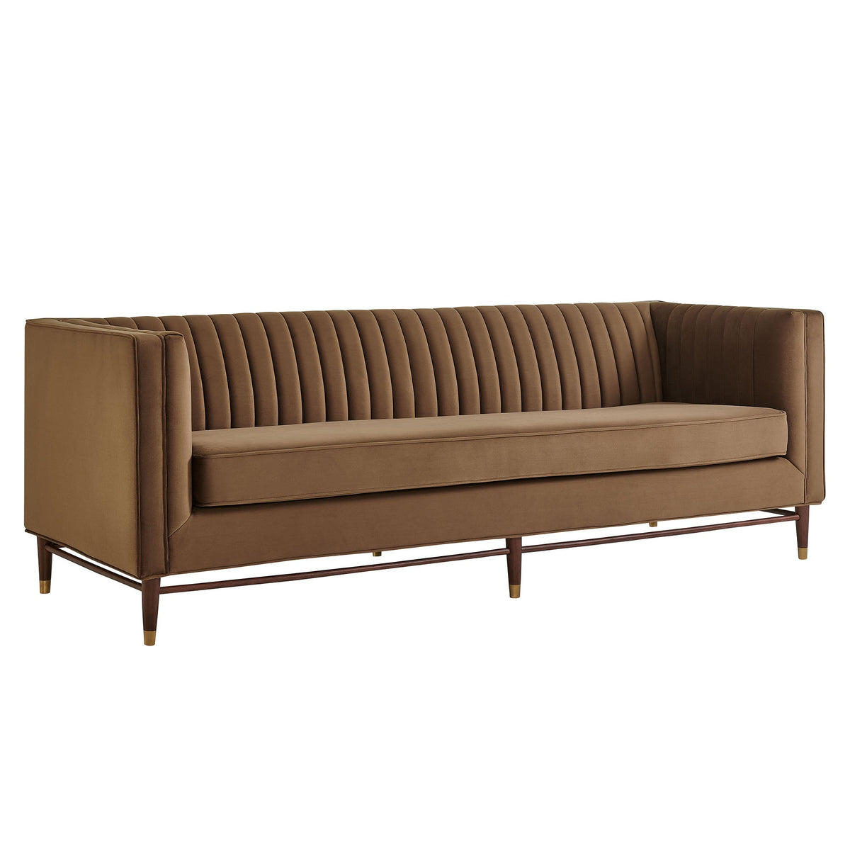 Devote 93 Inch Performance Velvet Channel Tufted Sofa by Modway
