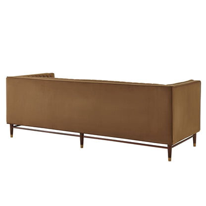 Devote 93 Inch Performance Velvet Channel Tufted Sofa by Modway