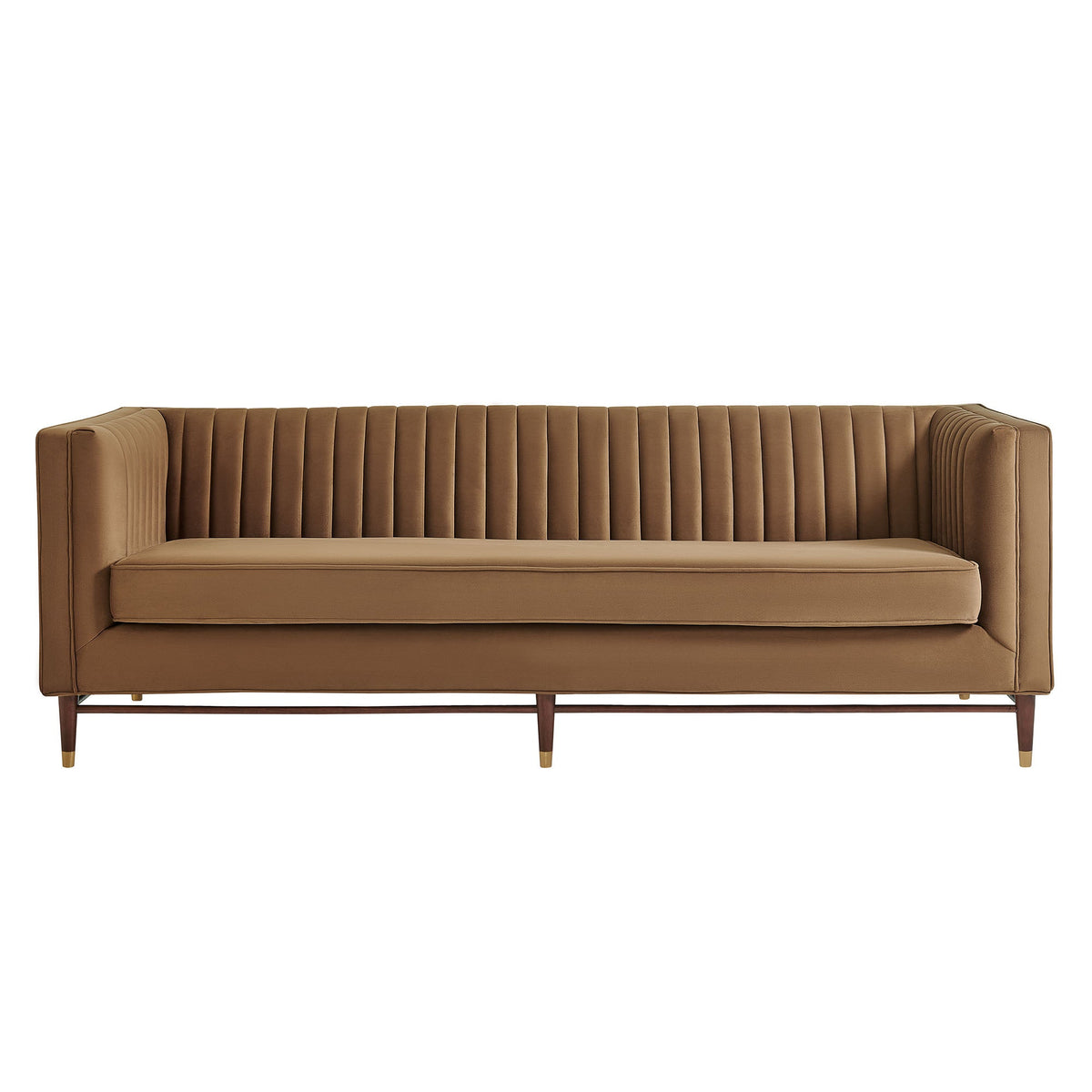 Devote 93 Inch Performance Velvet Channel Tufted Sofa by Modway