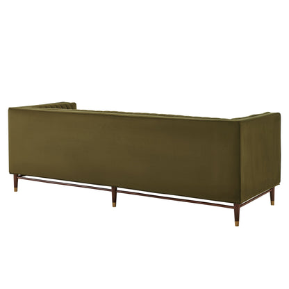 Devote 93 Inch Performance Velvet Channel Tufted Sofa by Modway