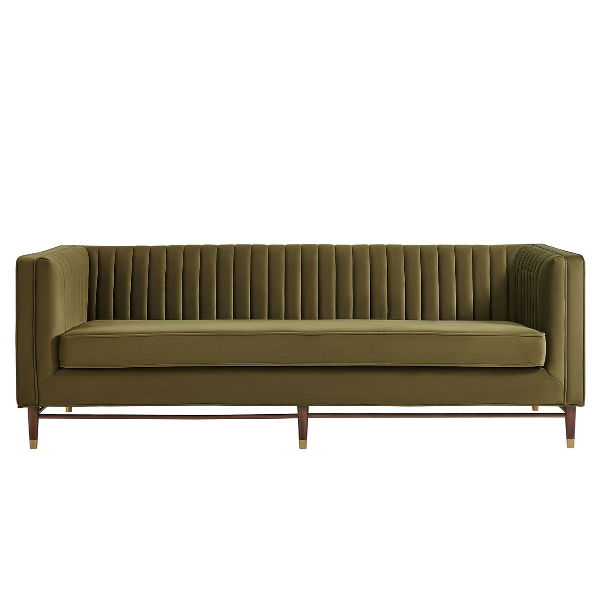 Devote 93 Inch Performance Velvet Channel Tufted Sofa by Modway