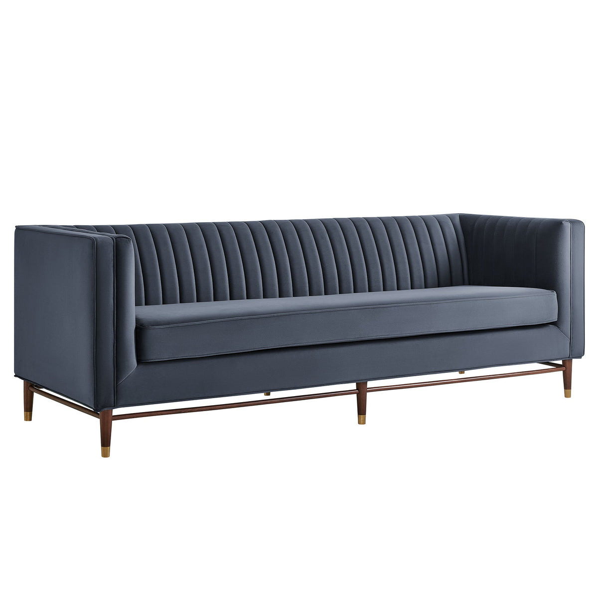 Devote 93 Inch Performance Velvet Channel Tufted Sofa by Modway