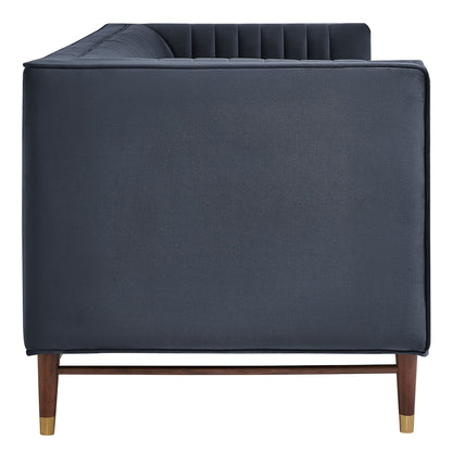 Devote 93 Inch Performance Velvet Channel Tufted Sofa by Modway