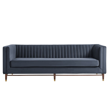 Devote 93 Inch Performance Velvet Channel Tufted Sofa by Modway