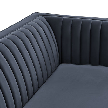 Devote 93 Inch Performance Velvet Channel Tufted Sofa by Modway