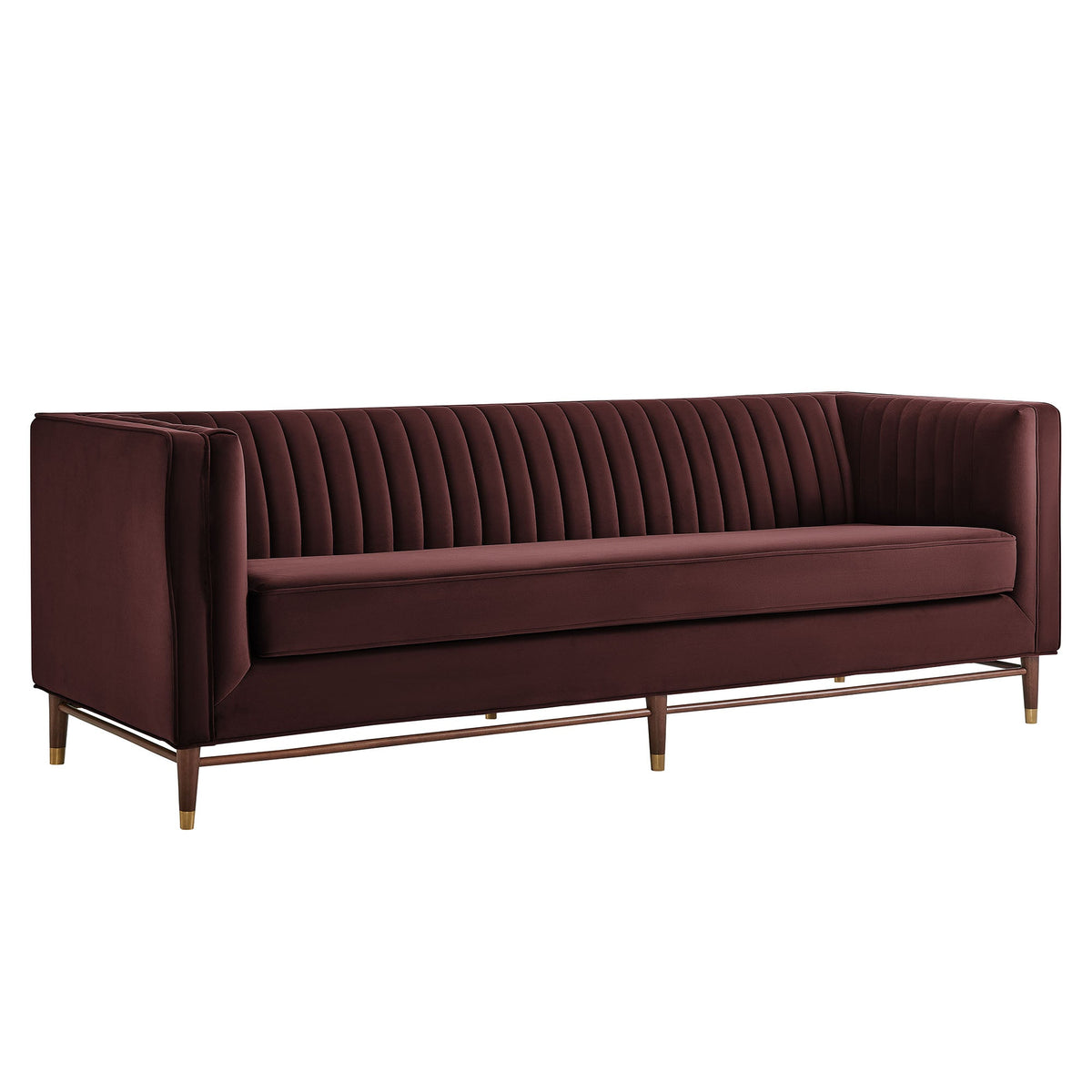 Devote 93 Inch Performance Velvet Channel Tufted Sofa by Modway