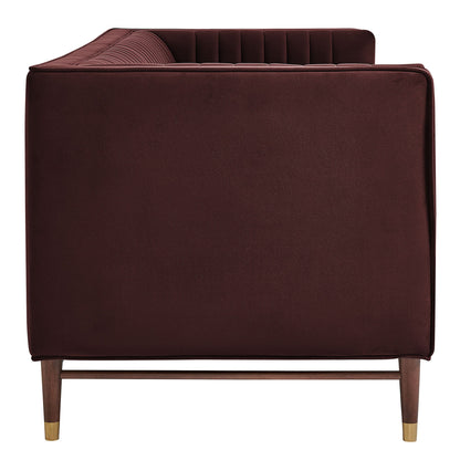 Devote 93 Inch Performance Velvet Channel Tufted Sofa by Modway