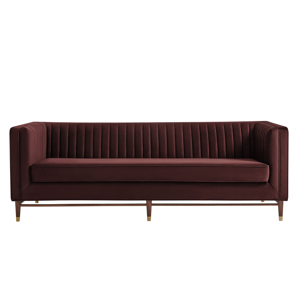 Devote 93 Inch Performance Velvet Channel Tufted Sofa by Modway