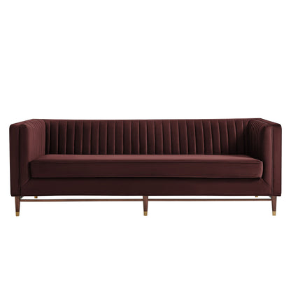 Devote 93 Inch Performance Velvet Channel Tufted Sofa by Modway