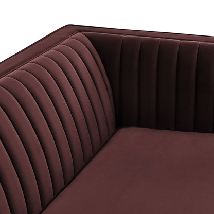 Devote 93 Inch Performance Velvet Channel Tufted Sofa by Modway