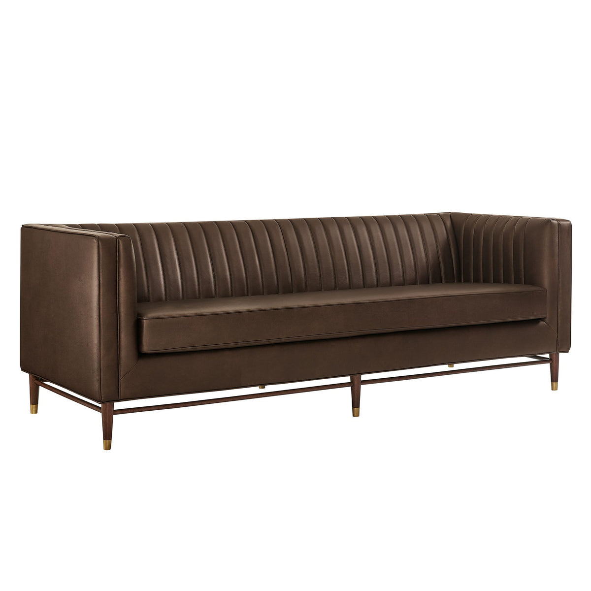 Devote 93 Inch Vegan Leather Channel Tufted Sofa by Modway