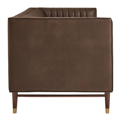 Devote 93 Inch Vegan Leather Channel Tufted Sofa by Modway