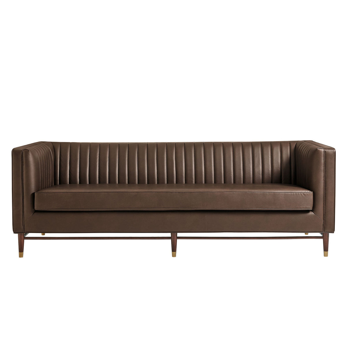 Devote 93 Inch Vegan Leather Channel Tufted Sofa by Modway