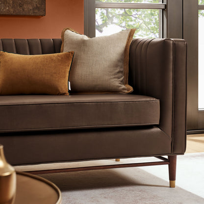 Devote 93 Inch Vegan Leather Channel Tufted Sofa by Modway