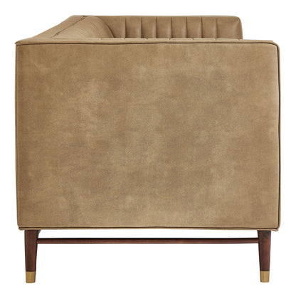 Devote 93 Inch Vegan Leather Channel Tufted Sofa by Modway