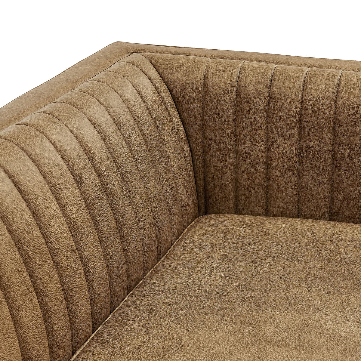 Devote 93 Inch Vegan Leather Channel Tufted Sofa by Modway
