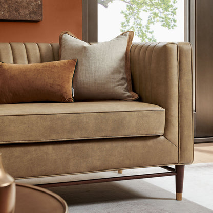 Devote 93 Inch Vegan Leather Channel Tufted Sofa by Modway