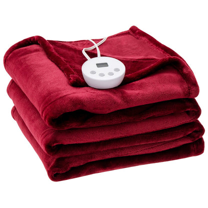 62 x 84 Inch Twin Size Electric Heated Throw Blanket with Timer