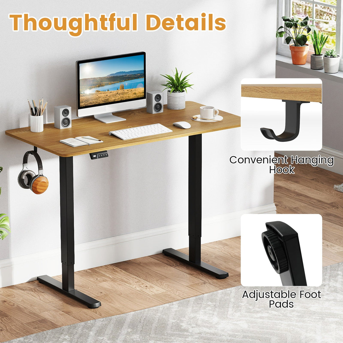 Electric Standing Desk Frame Height Adjustable Computer Desk Base with LED Display
