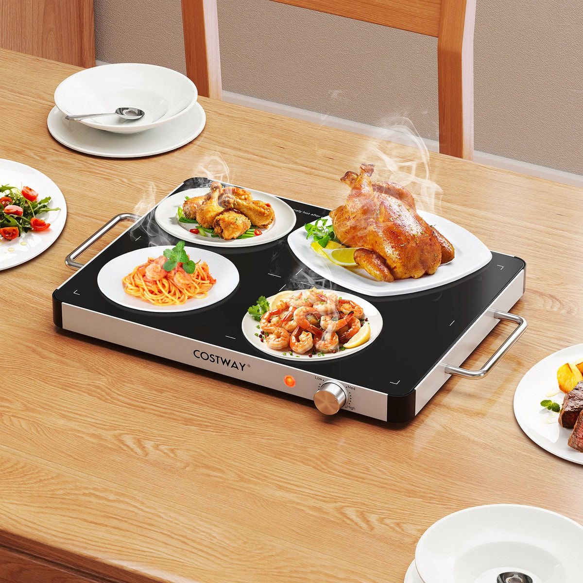 Electric Warming Tray Food Warmer with Adjustable Temperature Control