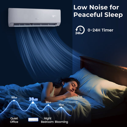 Energy Star Certified 24000 BTU 21 SEER2 208-230V Mini Split Air Conditioner and Heater White Wifi Enabled