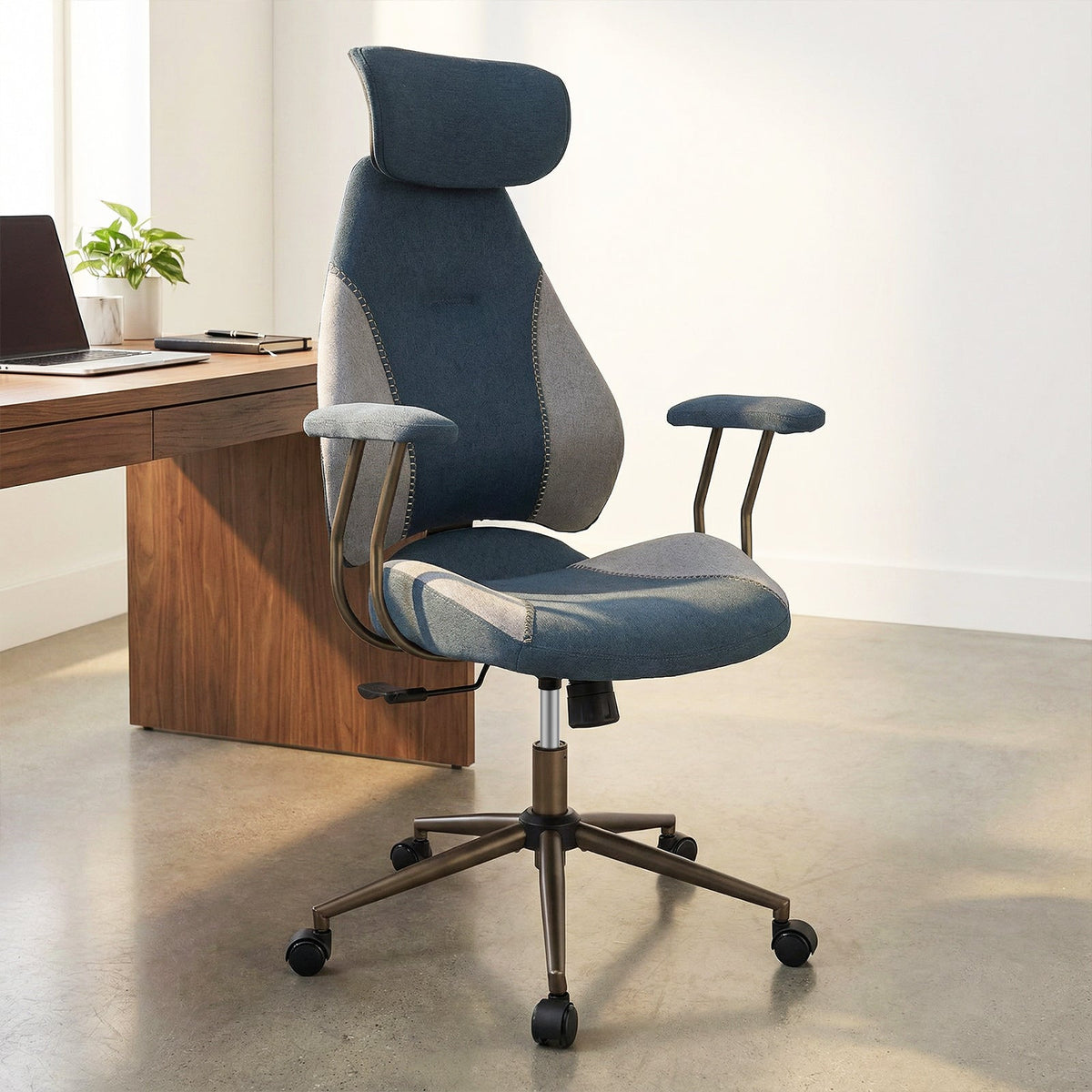 Ergonomic Office Chair Computer Desk Chair with 2D Headrest and Rocking Backrest