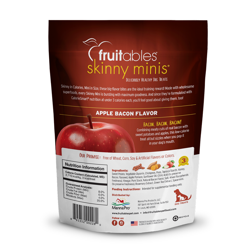 Fruitables Skinny Minis Apple Bacon Dog Treats (5oz)