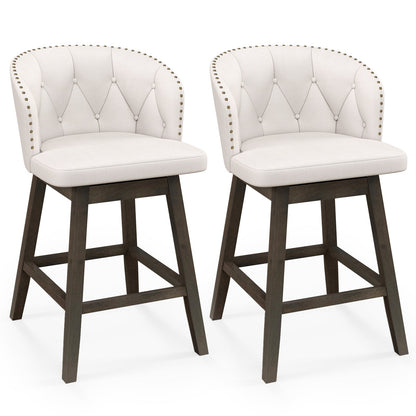 Counter Height Fabric Upholstered Bar Stools Set of 2