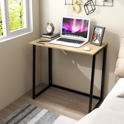 31 Inch Space-saving Folding Computer Desk for Home Office-Natural