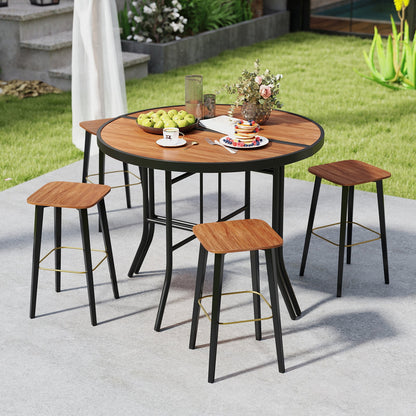 Half-Round Folding Event Table with Metal Frame