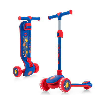 Folding Kids Scooter with Extra Wide Deck and LED Lighted PU Wheels