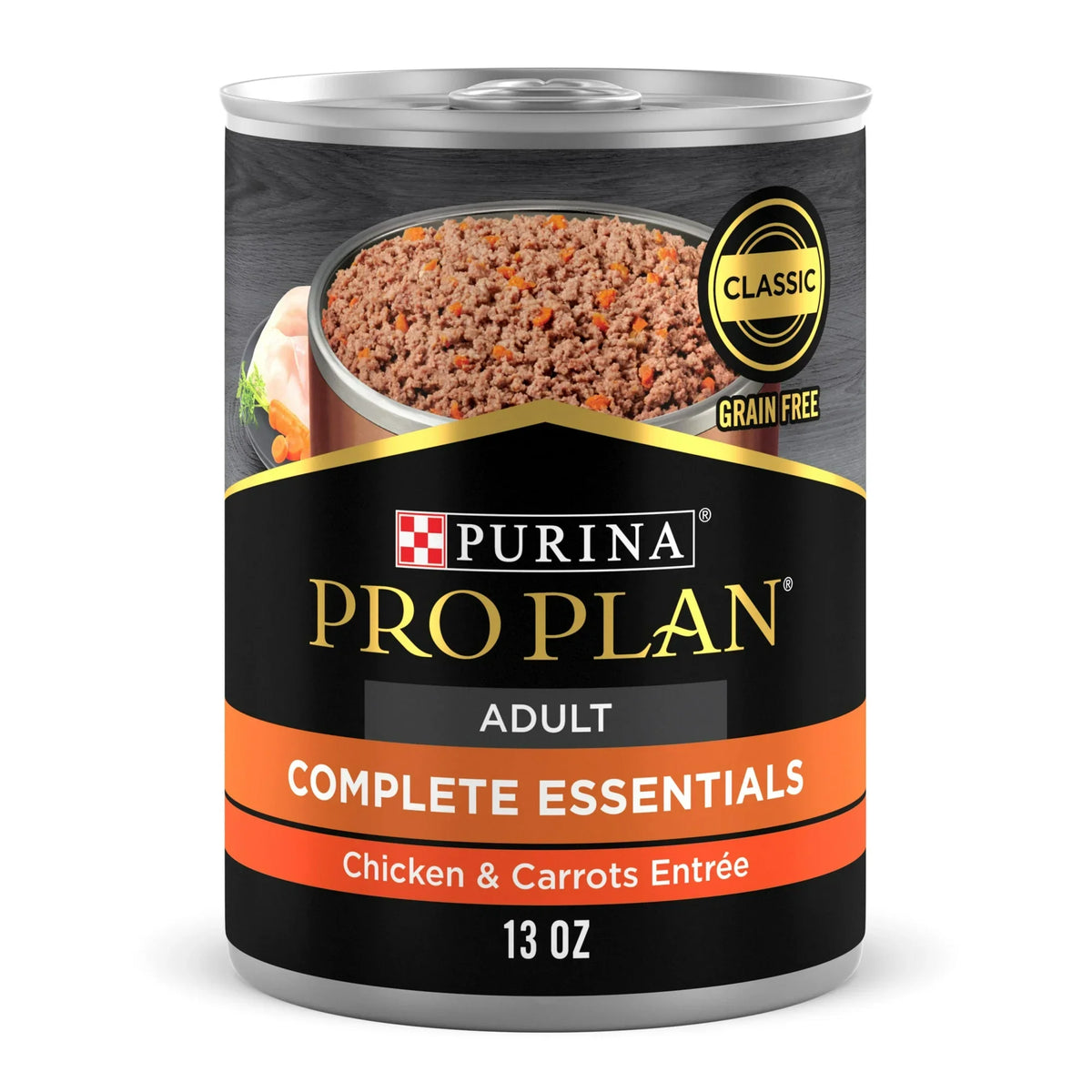 Pro Plan Complete Essentials Grain Free Adult Chicken & Carrots Entrée Classic Wet Dog Food (13oz)
