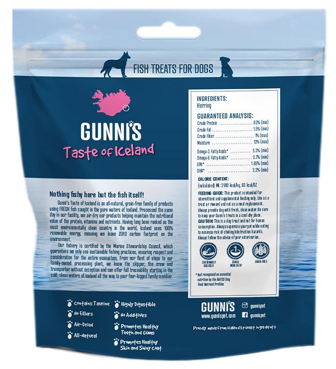 Gunni's Whole Herring Dog Treats (3oz)