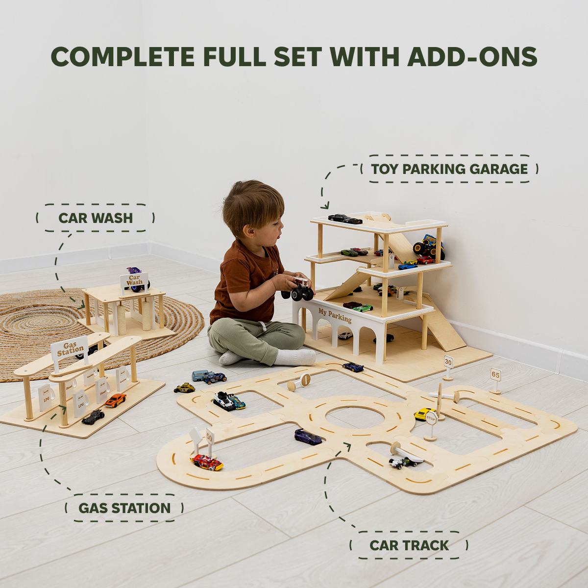 Wooden Gas Station Toy