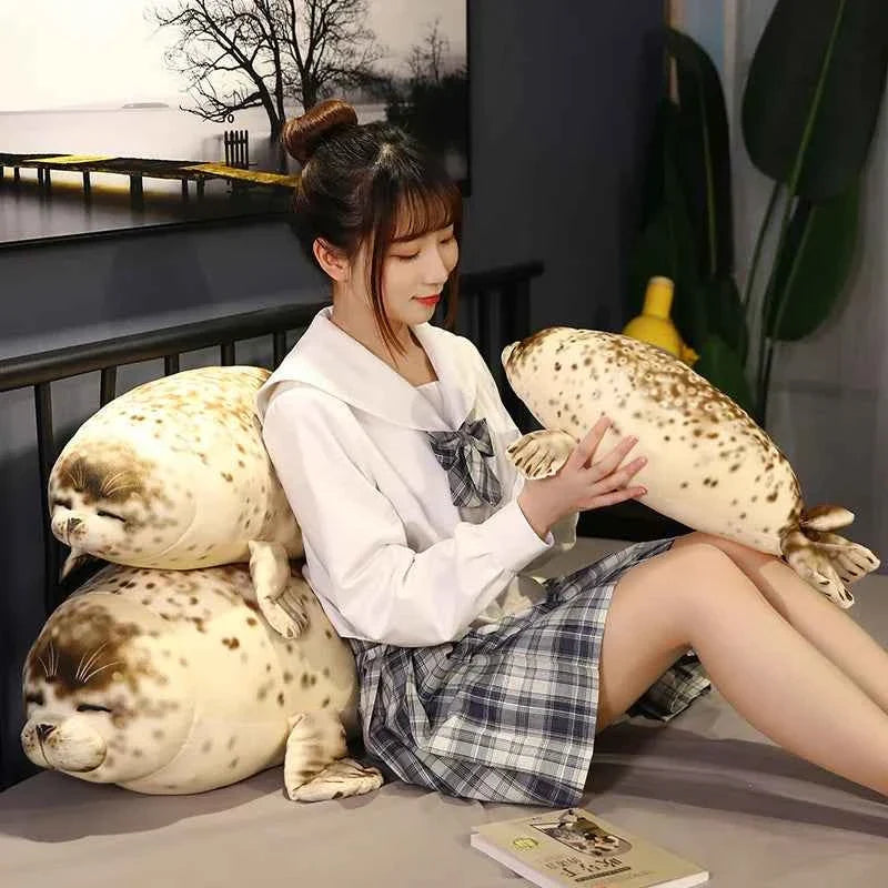 Giant Spotted Seal Plush Toy (13.8-47.2 in) - Soft Stuffed Animal Appease Doll