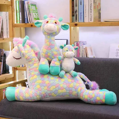 Kawaii Rainbow Sika Deer Plush Toy – Cute Giant Deer Stuffed Animal Pillow