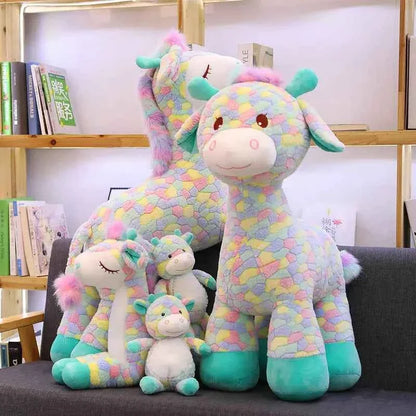 Kawaii Rainbow Sika Deer Plush Toy – Cute Giant Deer Stuffed Animal Pillow