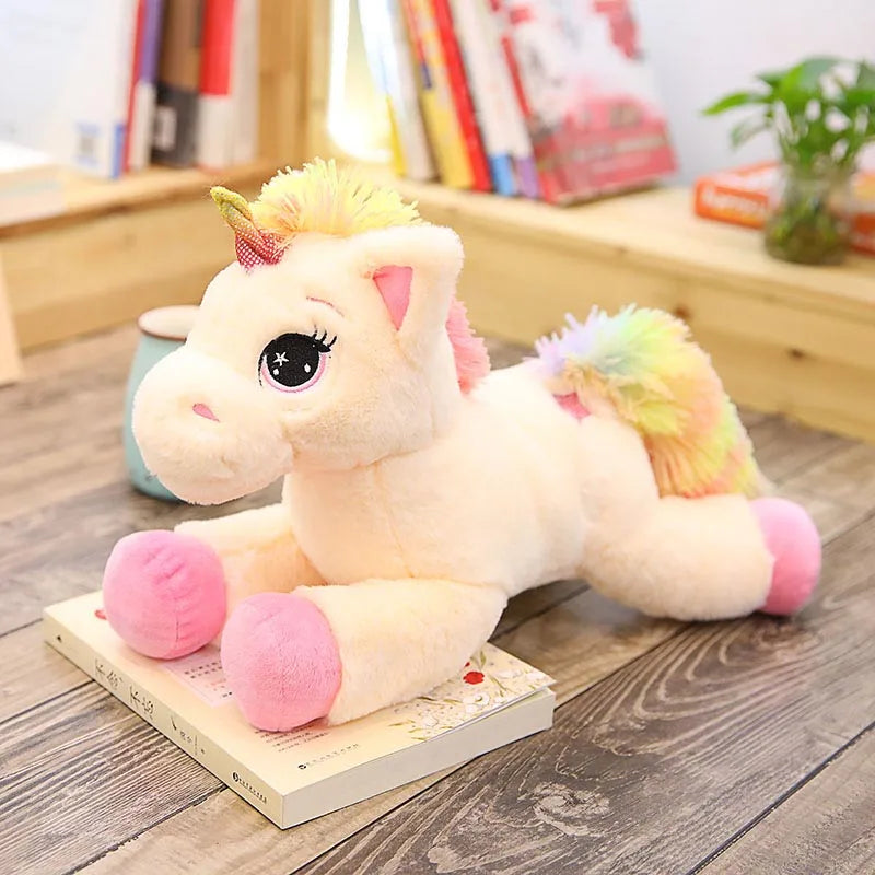 Rainbow Unicorn Plush Toy – Soft Kawaii Stuffed Animal Pillow