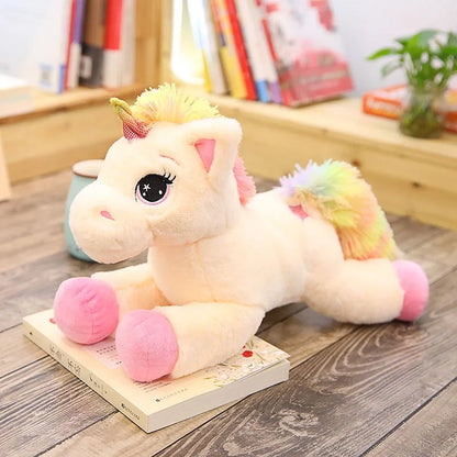 Rainbow Unicorn Plush Toy – Soft Kawaii Stuffed Animal Pillow