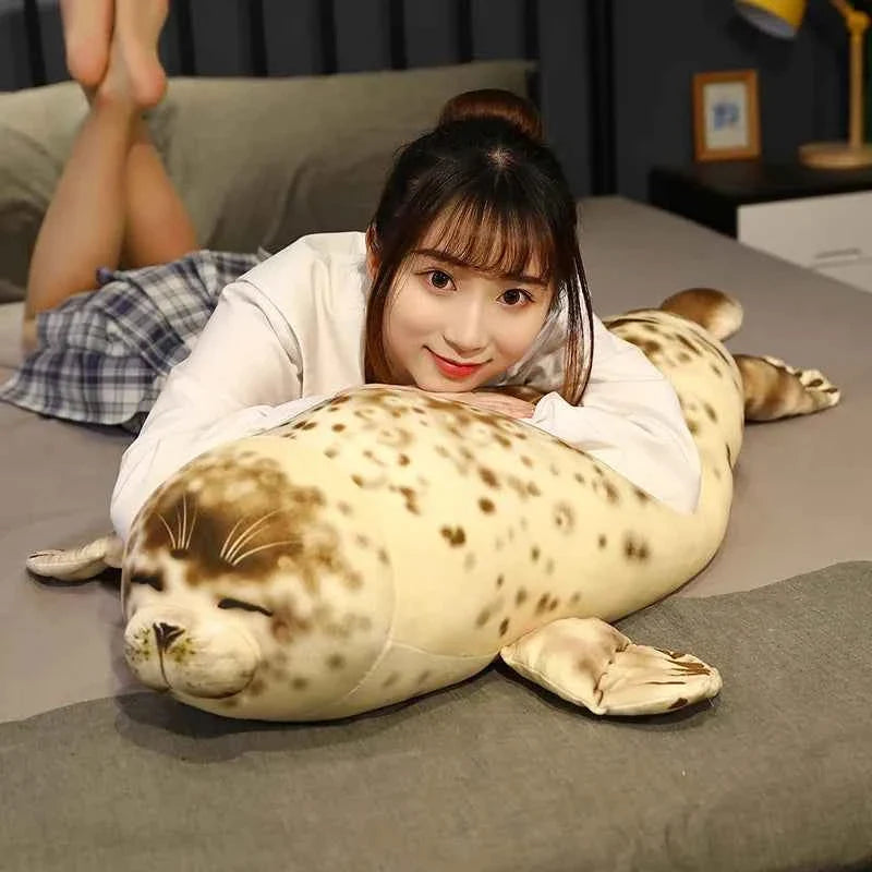 Giant Spotted Seal Plush Toy (13.8-47.2 in) - Soft Stuffed Animal Appease Doll