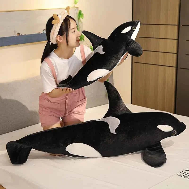 Giant Orca Whale Plush Toy – Lifelike Killer Whale Stuffed Animal