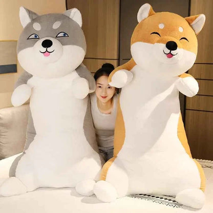 Giant Standing Dog Plush Toy – Cute Shiba Inu & Husky Stuffed Animal Body Pillow