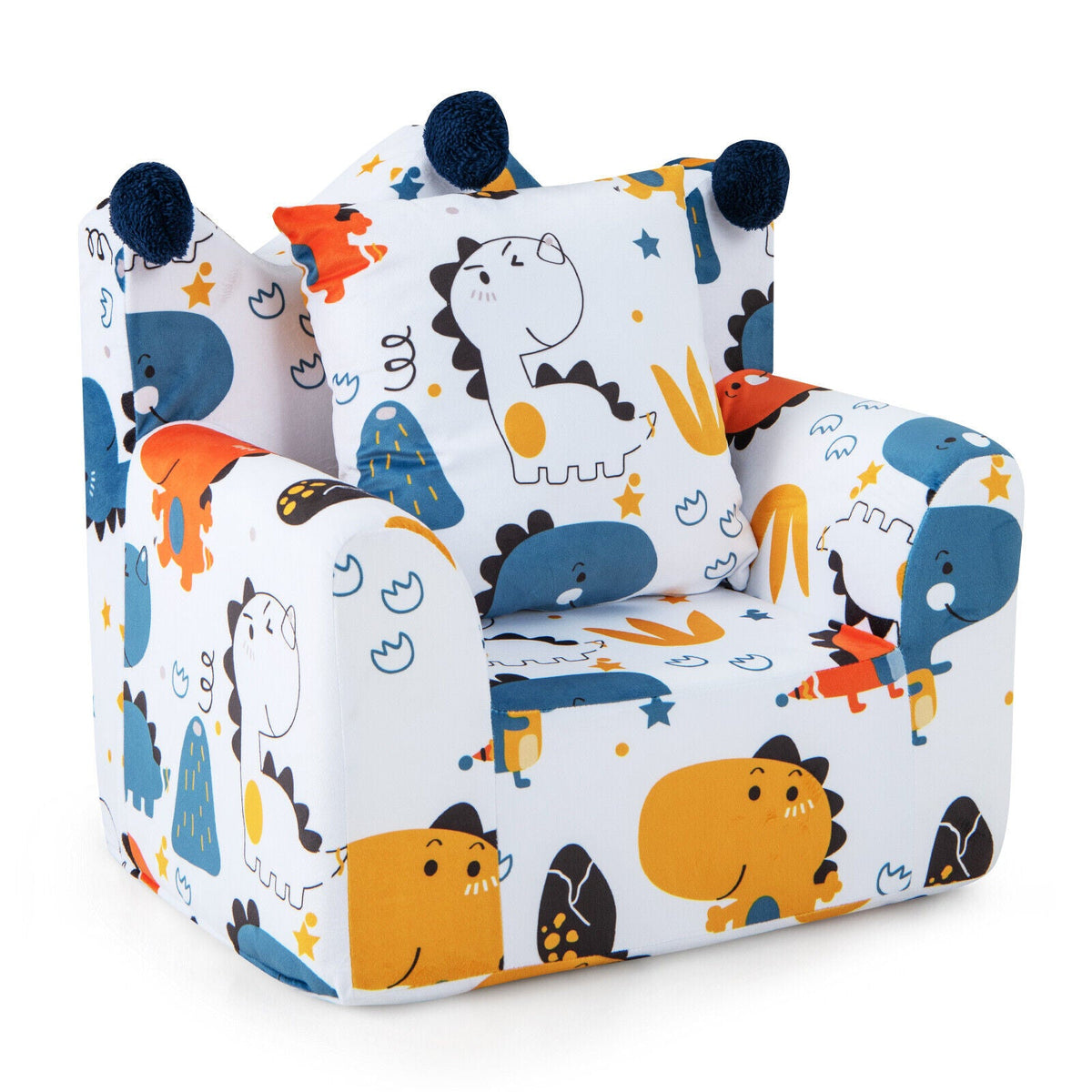 High-density Padding Kids Sofa with Armrest and Extra Pilow