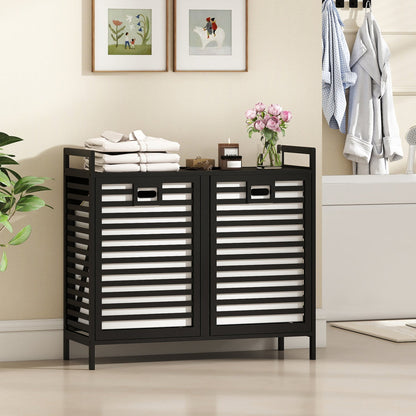 Double Tilt-out Laundry Hamper with 2 Removable Bins-Natural